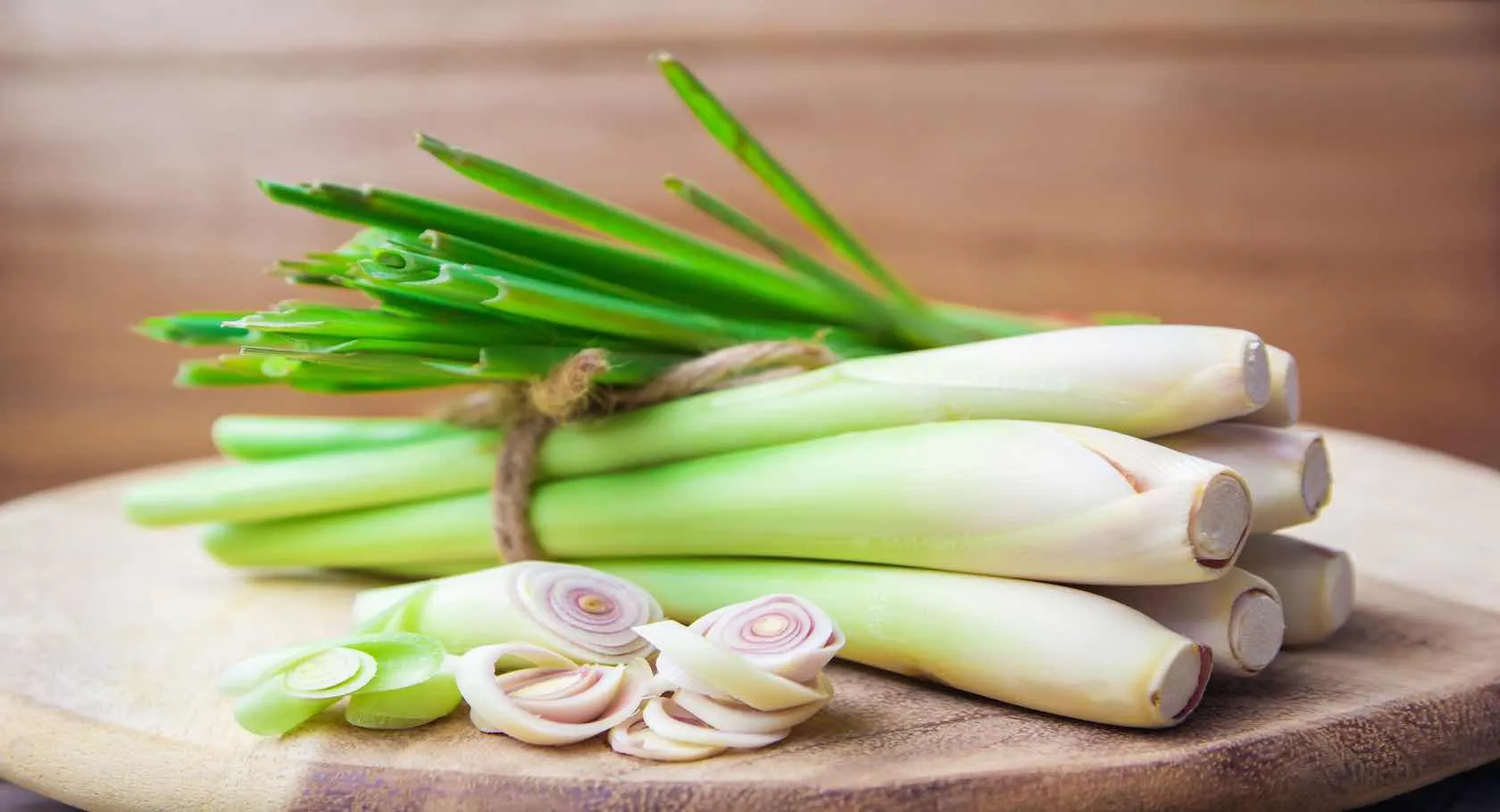 Lemongrass on cutting board