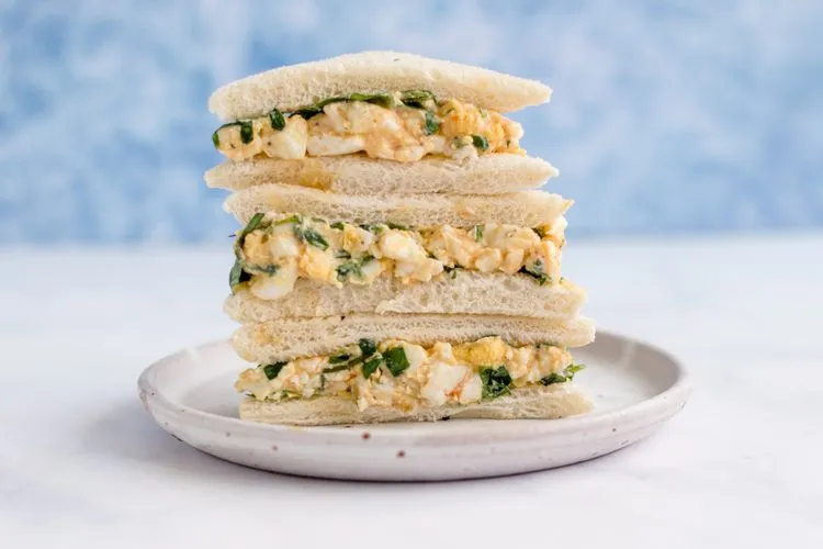 Photo of egg and watercress sandwich